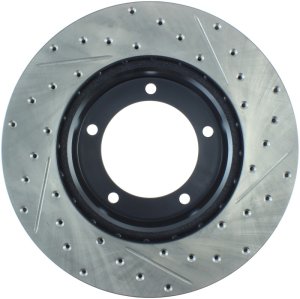 Toyota Land Cruiser Brake Rotor (1) - Front Right - Stoptech - Slotted & Drilled Sport - Black - `98-`07
