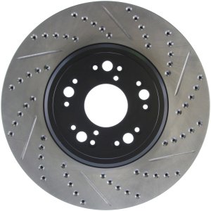 Lexus LS 400 Brake Rotor (1) - Front Left - Stoptech - Sport Drilled & Slotted - Black - `95-`00 Lexus LS 400 Brake Rotor (1) - Front Left - Stoptech - Sport Drilled & Slotted - Black - `95-`00