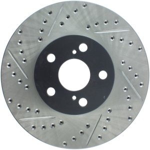 Pontiac Vibe Brake Rotor (1) - Front Right - Stoptech - Slotted & Drilled Sport Rotor - Black - `03-`08