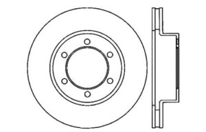 Toyota Sequoia Brake Rotor (1) - Front Left - Stoptech - Sport Drilled & Slotted - Black - `01-`07