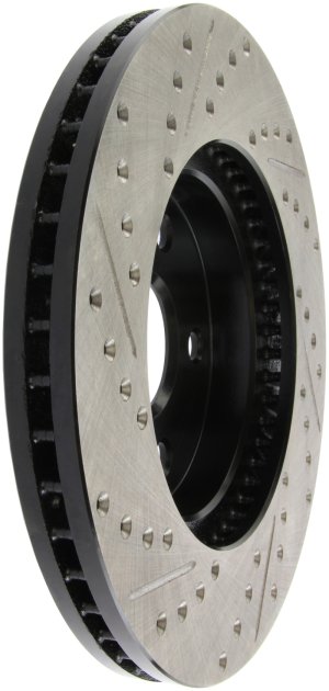 Lexus ES300 Brake Rotor (1) - Front Left - Stoptech - Slotted & Drilled - Black - 2002