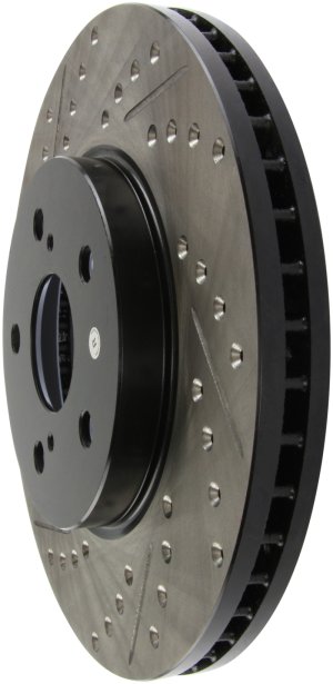 Toyota Camry Brake Rotor (1) - Front Right - Stoptech - Drilled & Slotted Sport Rotor - Black - `02-`06 Toyota Camry Brake Rotor (1) - Front Right - Stoptech - Drilled & Slotted Sport Rotor - Black - `02-`06