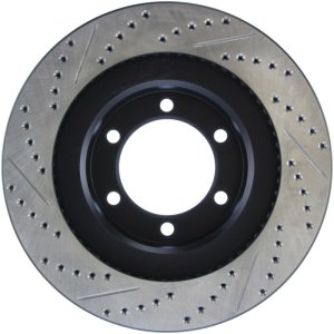 Lexus GX470 Brake Rotors (1) - Front Left - Stoptech - Drilled & Slotted - Black - `03-`09