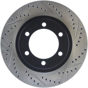 Lexus GX470 Brake Rotors (1) - Front Left - Stoptech - Drilled & Slotted - Black - `03-`09