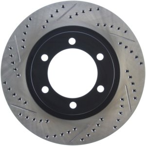 Lexus GX470 Brake Rotors (1) - Front Right - Stoptech - Slot & Drill - Black - `03-`09