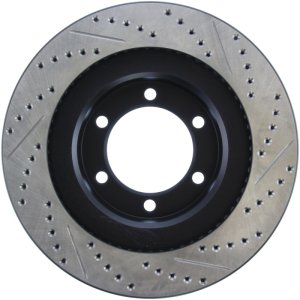 Lexus GX470 Brake Rotors (1) - Front Right - Stoptech - Slot & Drill - Black - `03-`09