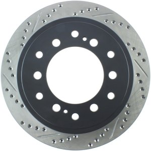 Lexus GX470 Brake Rotor (1) - Right Rear - Stoptech - Drilled & Slotted Sport Rotor - Black - `03-`09