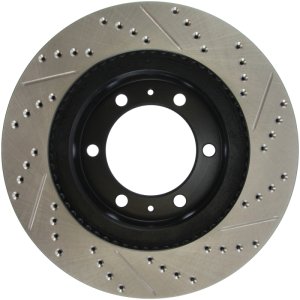 Toyota FJ Cruiser Brake Rotors (1) - Front Right - Stoptech - Drilled/Slotted - Black - `07-`14