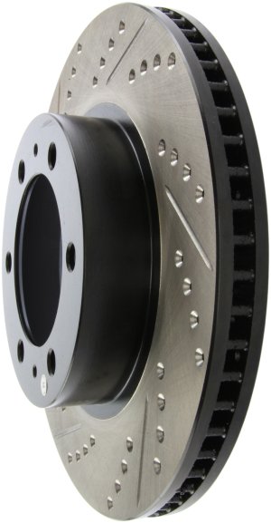 Toyota FJ Cruiser Brake Rotors (1) - Front Right - Stoptech - Drilled/Slotted - Black - `07-`14
