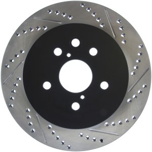 Lexus GS 450h Brake Rotor (1) - Rear Left - Stoptech - Sport Drilled & Slotted - Black - `07-`11