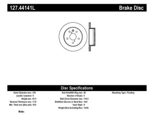 Lexus GS 460 Brake Rotor (1) - Rear Left - Stoptech - Sport Drilled & Slotted - Black - `08-`11