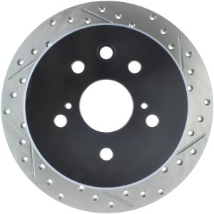 Lexus IS 350 Brake Rotor (1) - Rear Left - Stoptech - Sport Drilled & Slotted - Black - `06-`10