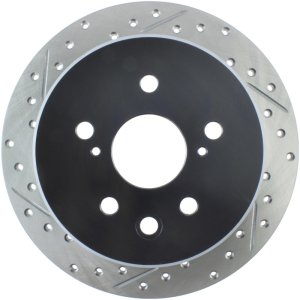 Lexus IS 300 Brake Rotor (1) - Rear Right - Stoptech - Slotted & Drilled - Black - `06-`10