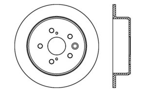 Lexus IS 300 Brake Rotor (1) - Rear Right - Stoptech - Slotted & Drilled - Black - `06-`10