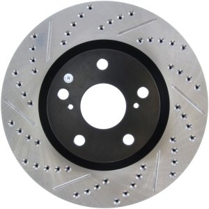 Lexus ES 350 Brake Rotor (1) - Front Right - Stoptech - Sport Drilled & Slotted, Black E-Coated - Black - `07-`18