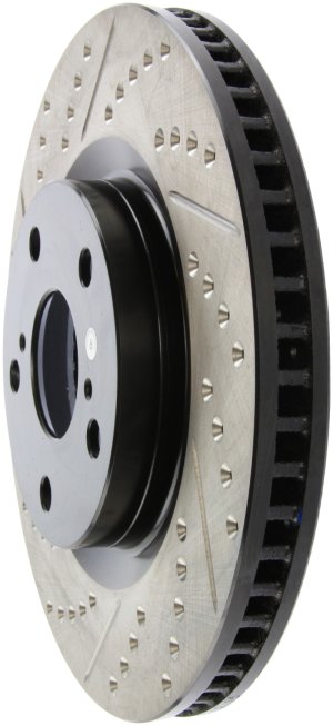 Scion tC Brake Rotor (1) - Front Right - Stoptech - Sport Drilled & Slotted, Black E-Coated - Black - `11-`16