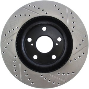 Toyota Camry Brake Rotor (1) - Front Right - Stoptech - Sport Drilled & Slotted, Black E-Coated - Black - `07-`17