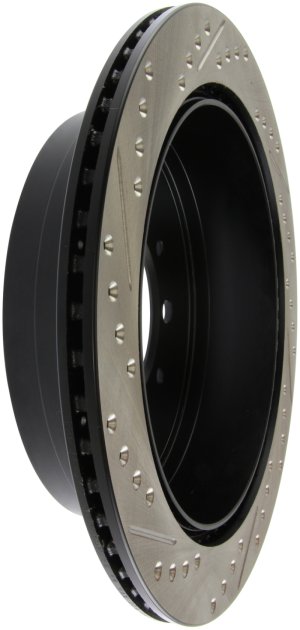 Toyota Tundra Brake Rotors (1) - Rear Left - Stoptech - Drilled & Slotted Sport - Black - `07-`19