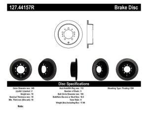 Lexus LX570 Brake Rotor (1) - Rear Right - Stoptech - Sport Drilled & Slotted - Black - `08-`19