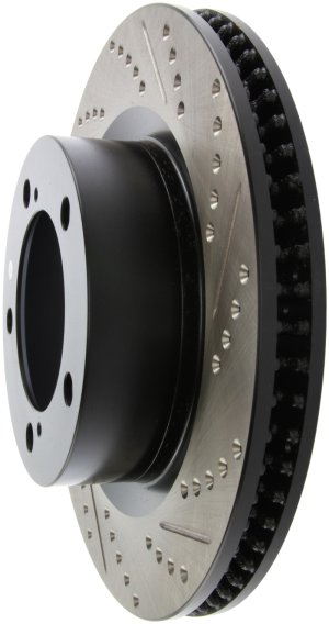 Lexus LX570 Brake Rotor (1) - Front Left - Stoptech - Drilled & Slotted - Black - `08-`16 Lexus LX570 Brake Rotor (1) - Front Left - Stoptech - Drilled & Slotted - Black - `08-`16