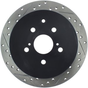 Toyota Sienna Brake Rotor (1) - Rear Right - Stoptech - Sport Drilled & Slotted - Black - `11-`20