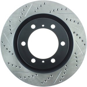 Lexus GX460 Brake Rotor (1) - Front Right - Stoptech - Slotted & Drilled Sport Rotor - Black - `10-`19