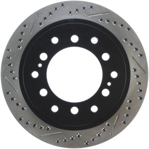 Lexus GX460 Brake Rotor (1) - Rear - Stoptech - Slotted & Drilled - Black - `10-`19