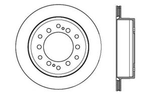 Toyota FJ Cruiser Brake Rotor (1) - Rear - Stoptech - Slotted & Drilled - Black - `10-`14