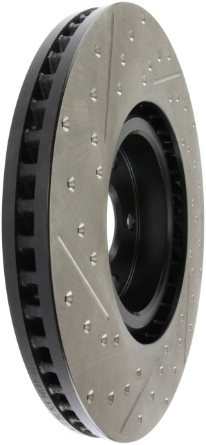 Lexus RC Brake Rotor (1) - Front Left - Stoptech - Slotted & Drilled - Black - 2017