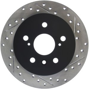 Lexus ES350 Brake Rotor (1) - Rear Left - Stoptech - Drilled/Slotted - Black - `13-`18