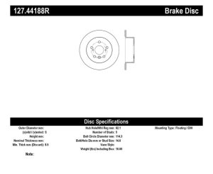Lexus ES300h Brake Rotor (1) - Rear Right - Stoptech - Drilled & Slotted Sport - Black - `13-`18