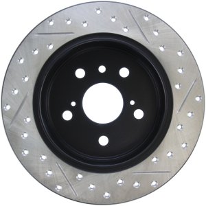 Lexus ES350 Brake Rotor (1) - Rear Right - Stoptech - Drilled & Slotted Sport - Black - `13-`18