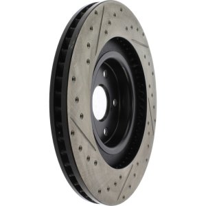 Lexus RC350 Brake Rotor (1) - Front Left - Stoptech - Slotted & Drilled - Black - `15-`19