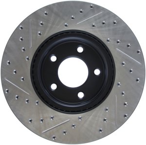 Mazda 3 Brake Rotor (1) - Front Left - Stoptech - Slotted/Drilled - Black - `07-`09 Mazda 3 Brake Rotor (1) - Front Left - Stoptech - Slotted/Drilled - Black - `07-`09