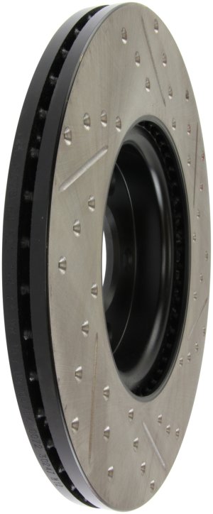 Mazda 3 Brake Rotors (1) - Front Right - Stoptech - Drilled & Slotted - Black - `07-`09