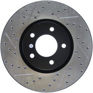 Mazda 3 Brake Rotors (1) - Front Right - Stoptech - Drilled & Slotted - Black - `07-`09