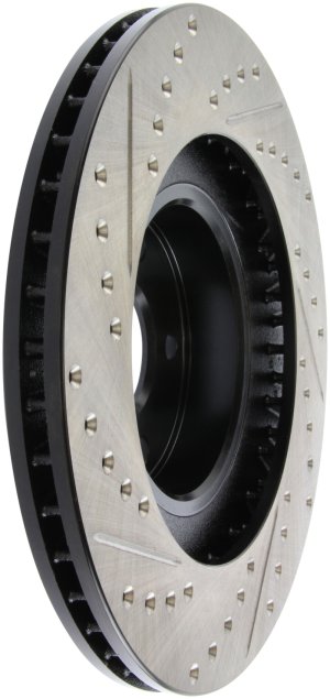 Saab 9-2X Brake Rotor (1) - Front Left - Stoptech - Slotted & Drilled - Black E-Coated - `05-`06