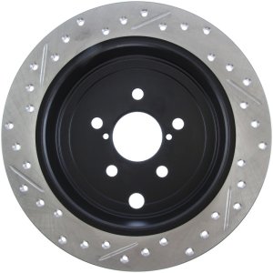 Scion FR S Brake Rotor (1) - Rear Left - Stoptech - Slotted & Drilled - Black - `13-`16
