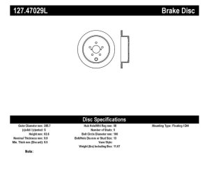 Scion FR S Brake Rotor (1) - Rear Left - Stoptech - Slotted & Drilled - Black - `13-`16