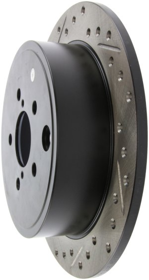 Scion FR S Brake Rotor (1) - Rear Right - Stoptech - Slotted & Drilled Rotors - Black - `13-`16