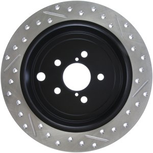 Scion FR S Brake Rotor (1) - Rear Right - Stoptech - Slotted & Drilled Rotors - Black - `13-`16