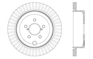 Scion FR S Brake Rotor (1) - Rear Right - Stoptech - Slotted & Drilled Sport - Black - `13-`16