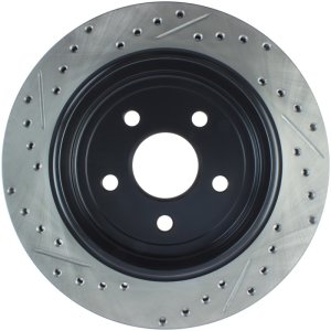 Dodge Durango Brake Rotor (1) - Rear Left - Stoptech - Drilled & Slotted Sport - Black - `11-`19