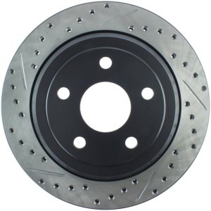 Dodge Durango Brake Rotor (1) - Rear Right - Stoptech - Slotted & Drilled - Black - `11-`19 Dodge Durango Brake Rotor (1) - Rear Right - Stoptech - Slotted & Drilled - Black - `11-`19