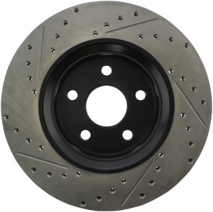 Dodge Durango Brake Rotor (1) - Front Left - Stoptech - Drilled/Slotted Sport - Black e-coated - `11-`20