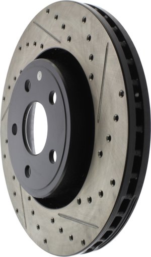 Dodge Durango Brake Rotor (1) - Front Passenger-Side - Stoptech - Drilled & Slotted - Black - `11-`20 Dodge Durango Brake Rotor (1) - Front Passenger-Side - Stoptech - Drilled & Slotted - Black - `11-`20