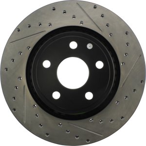 Dodge Durango Brake Rotor (1) - Front Passenger-Side - Stoptech - Drilled & Slotted - Black - `11-`20 Dodge Durango Brake Rotor (1) - Front Passenger-Side - Stoptech - Drilled & Slotted - Black - `11-`20