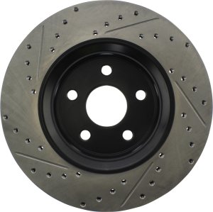 Dodge Durango Brake Rotor (1) - Front Passenger-Side - Stoptech - Drilled & Slotted - Black - `11-`20 Dodge Durango Brake Rotor (1) - Front Passenger-Side - Stoptech - Drilled & Slotted - Black - `11-`20
