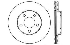 Ford Mustang Brake Rotor (1) - Front Left - Stoptech - Slotted & Drilled - Black - `94-`04