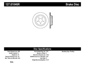 Ford Mustang Brake Rotor (1) - Rear Right - Stoptech - Drilled & Slotted - Black - `94-`04